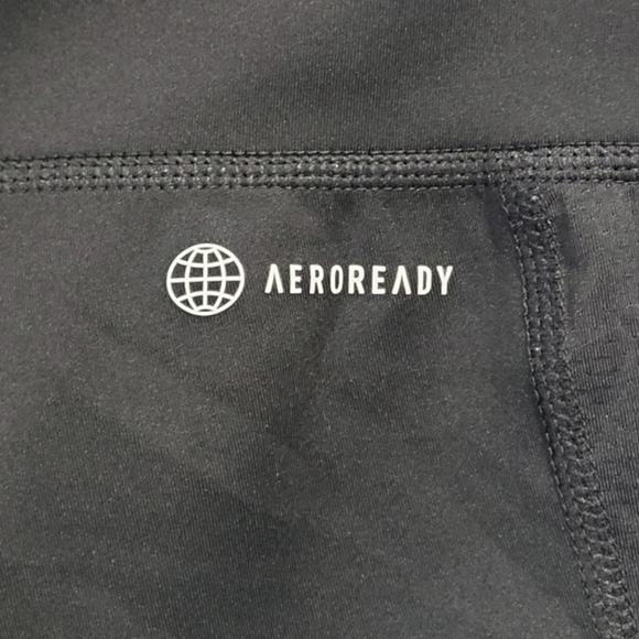 Adidas Aeroready 3 Stripe Classic Black and White Athletic Leggings Small - Picture 6 of 16